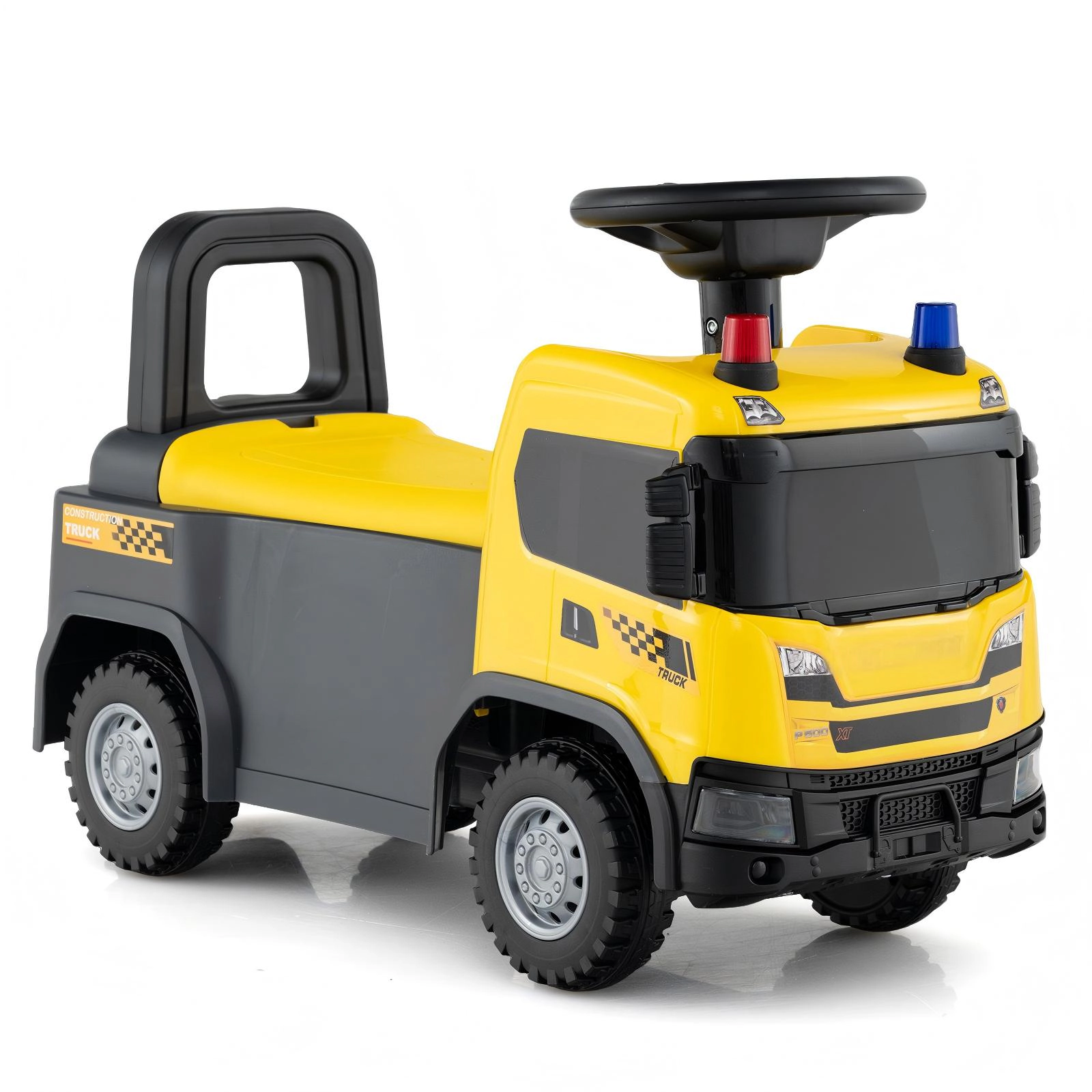 SUGIFT 2-in-1 Ride On Push Car Licensed SCANIA Truck Toy 51-lb Capacity Ages 18 Months And Up Yellow
