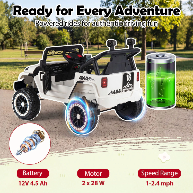 Hivvago 12V Kids Ride on Truck with Remote Control and 3 Speeds
