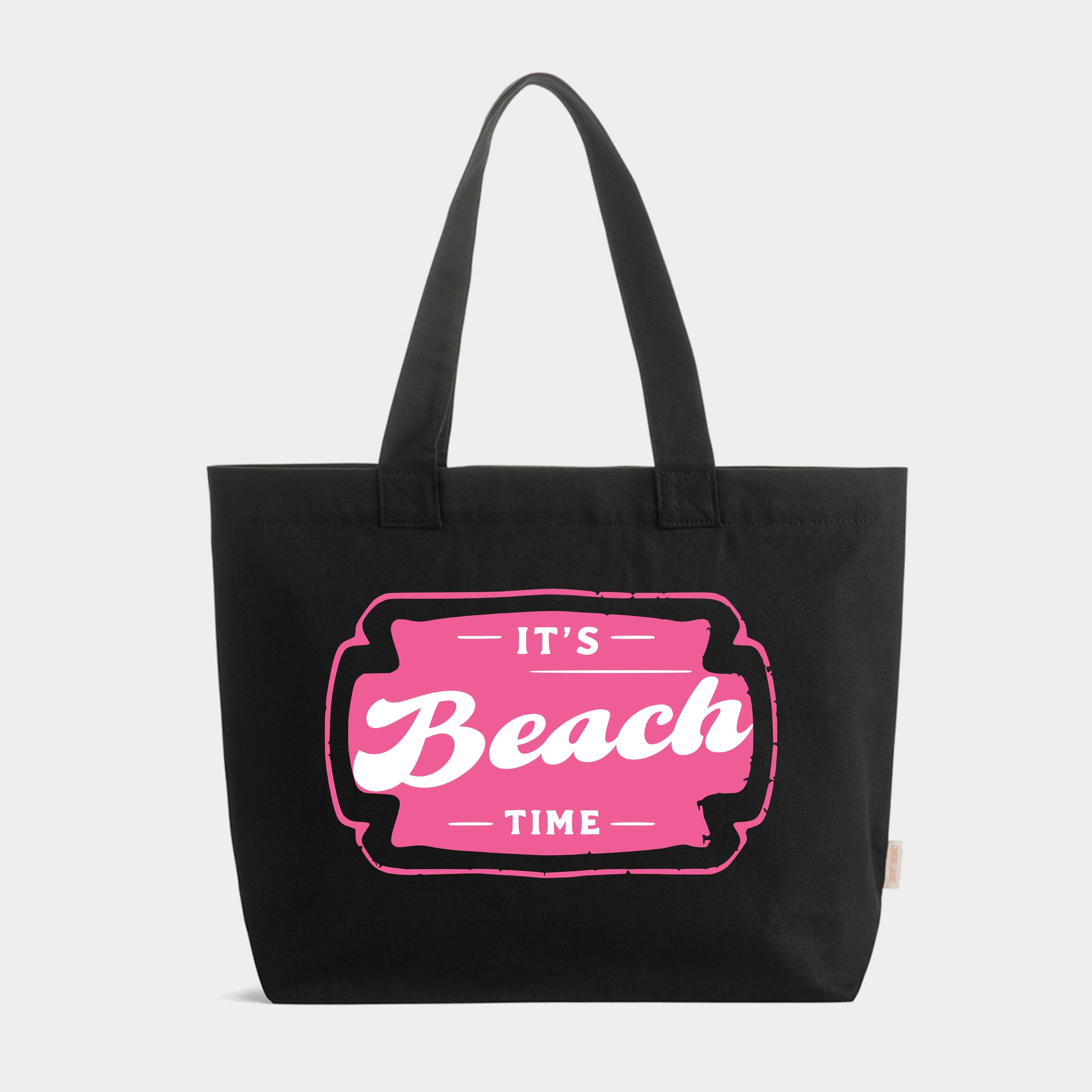 Simply Sage Market - Zippered Canvas Tote It's Beach Time Pink