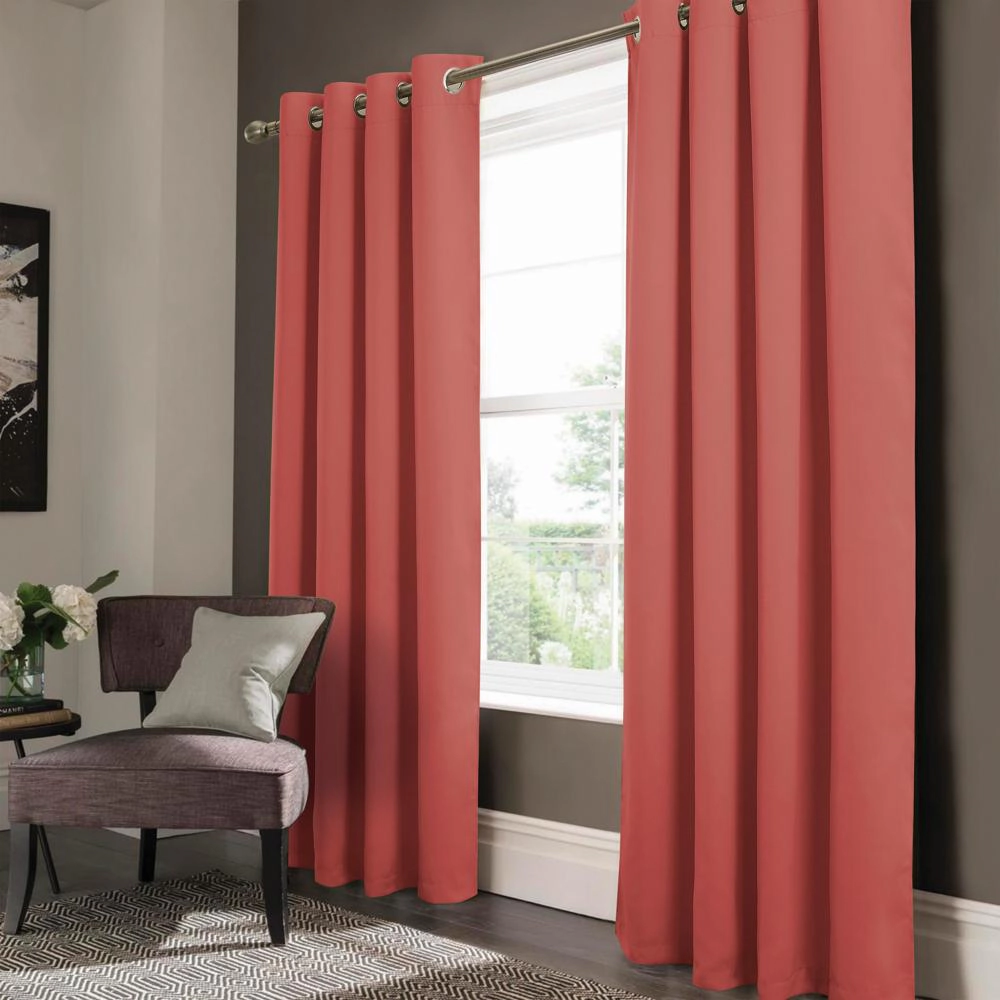 Olivia Gray Anchorage Blackout Grommet Single Curtan Panel - 54" x 90", Coral