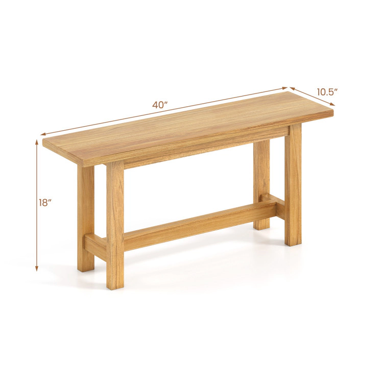 Hivvago Outdoor Teak Wood Bench For Porch Backyard And Poolside