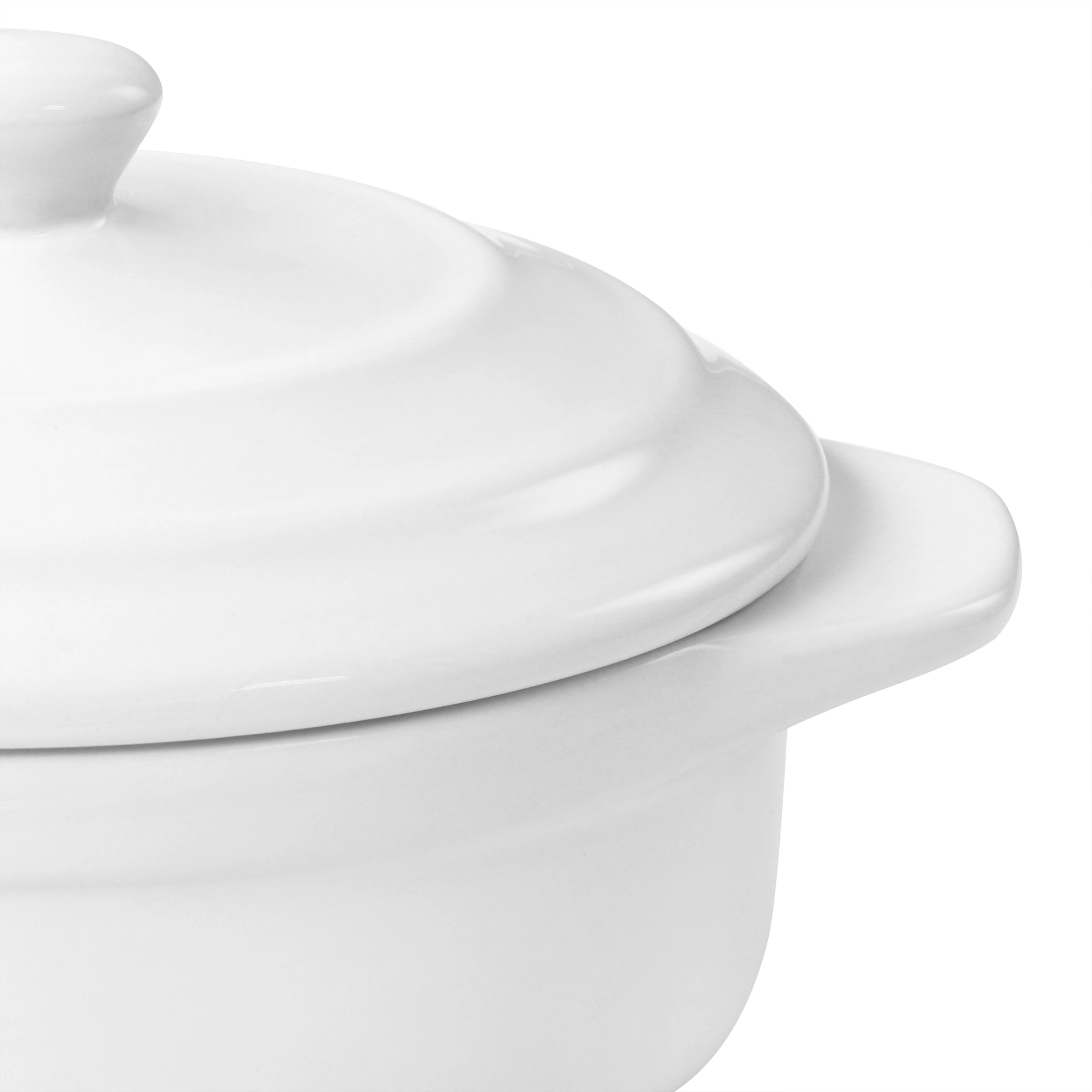 Martha Stewart Stoneware Casserole with Lid in White