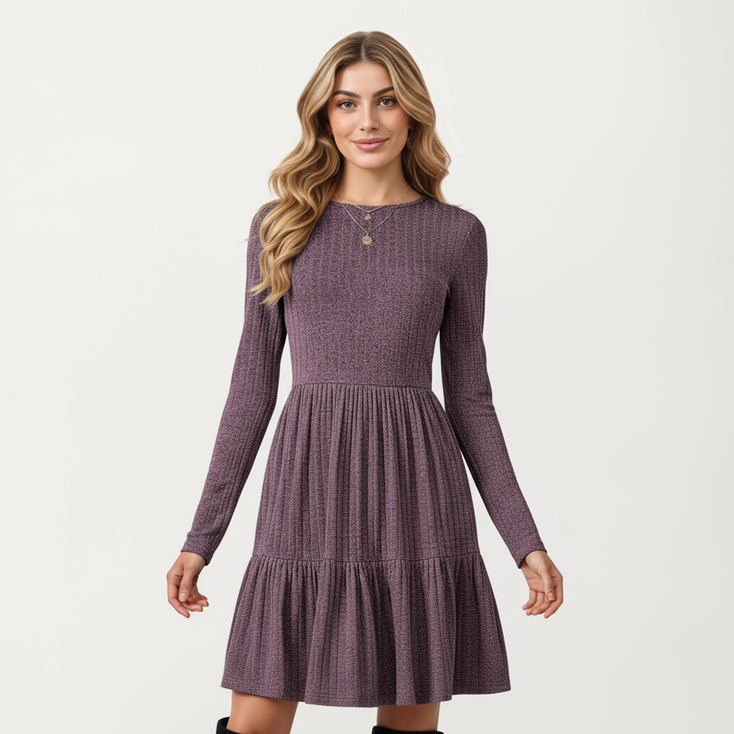 Anna-Kaci Women's Fitted Bodice Tiered Skater Dress