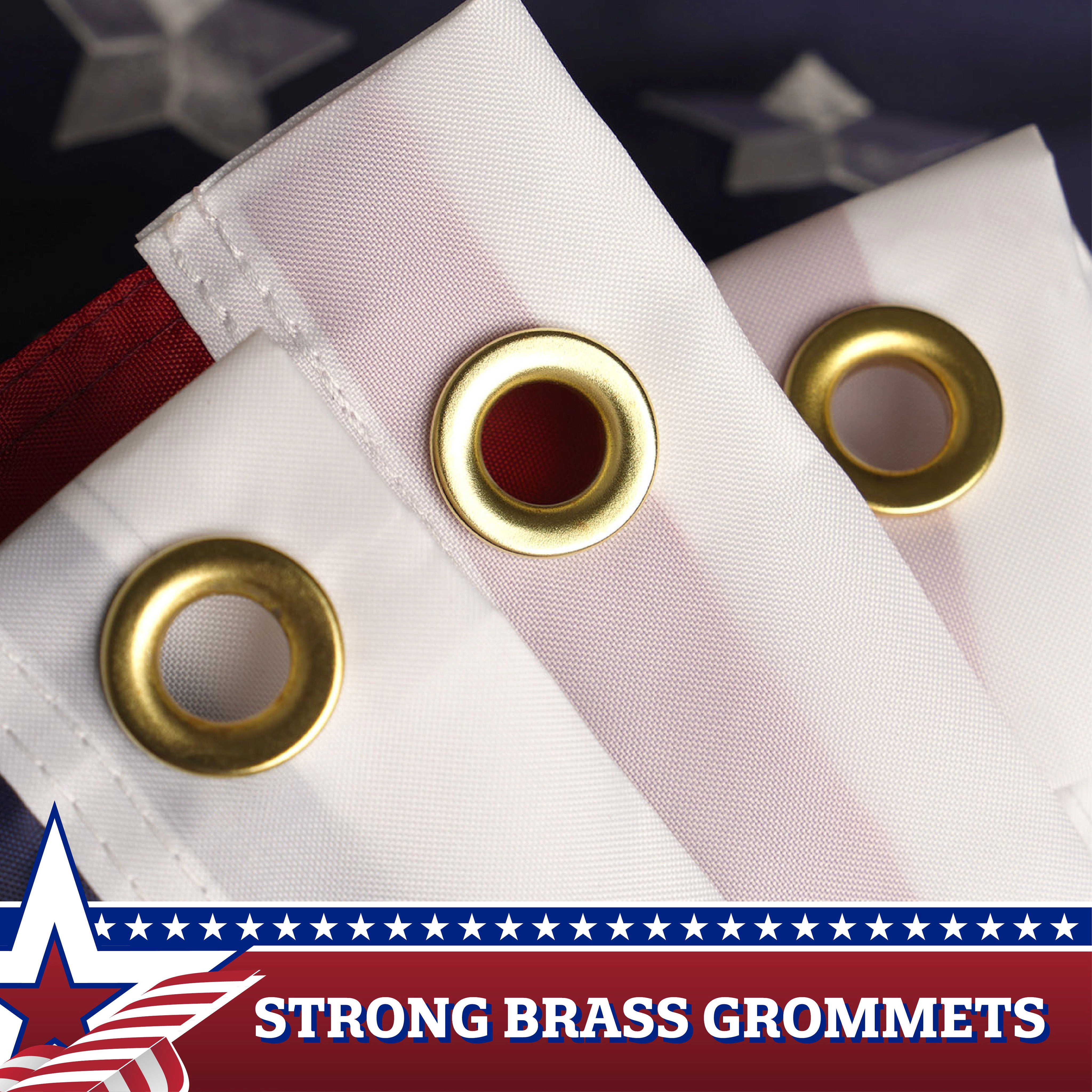 G128 3-Pack USA Pleated Fan Flag 2x4 ft - Embroidered Stars and Stripes