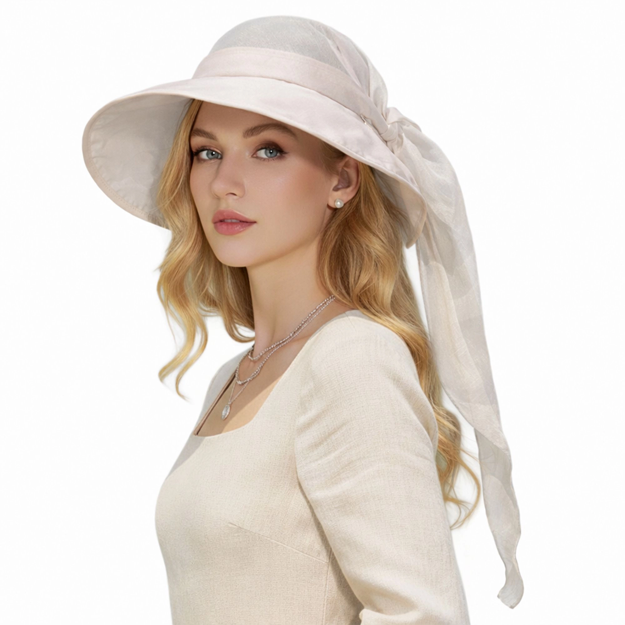 Anna-Kaci Women's Wide Brim Sun Hat with Neck Flap Convertible Headband UV Protection Summer