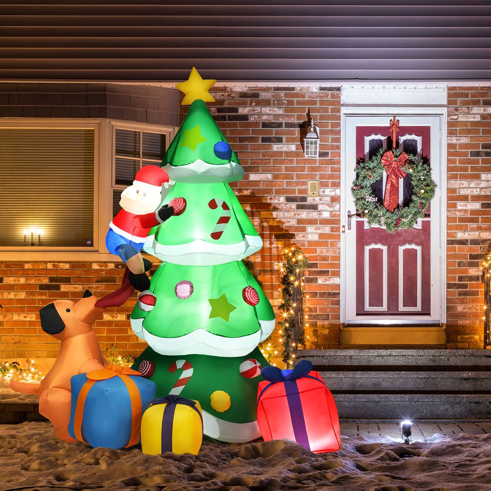 SlickBlue Unisex 7 Feet Lighted Inflatable Christmas Tree Decor