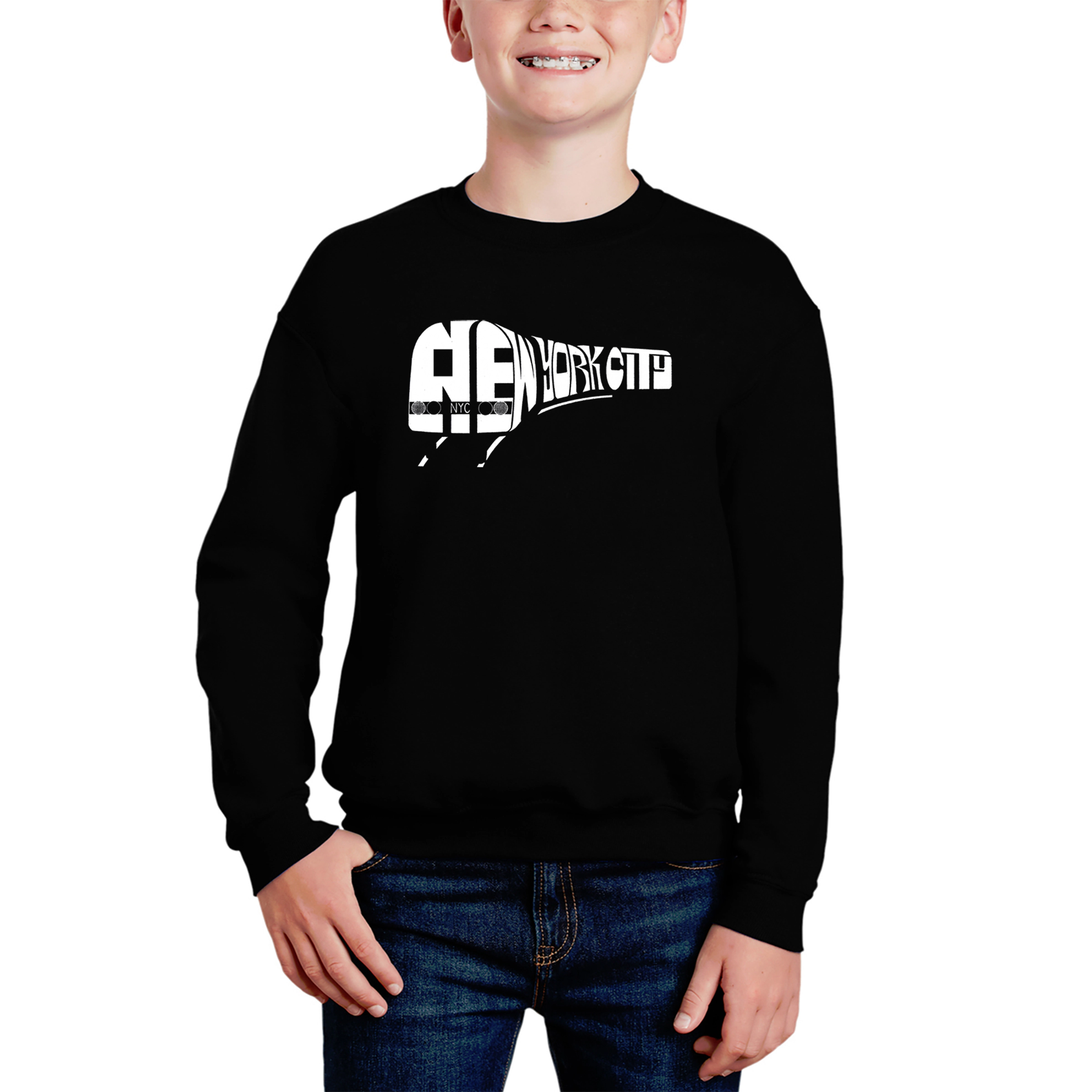 LA Pop Art Boy's Word Sweatshirt - Ny Subway