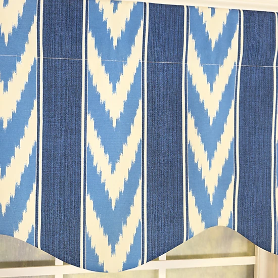 RLF Home 100% Cotton Sonar Provance  Fully lined Windows Rod Pocket Valance 50" x 15"  Blue