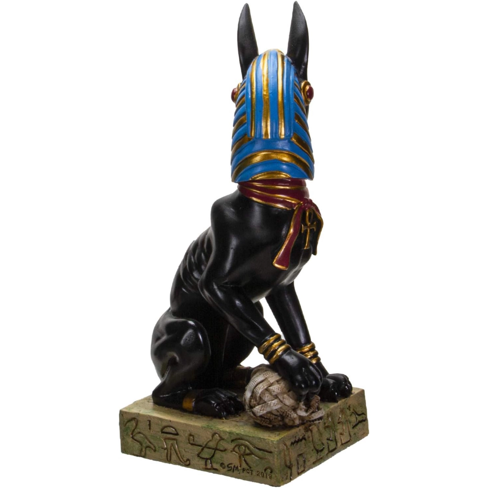 Pacific Giftware Egyptian God Of The Dead Anubis With Uraeus Crown Standing On Mummy Skull Figurine 8 inch