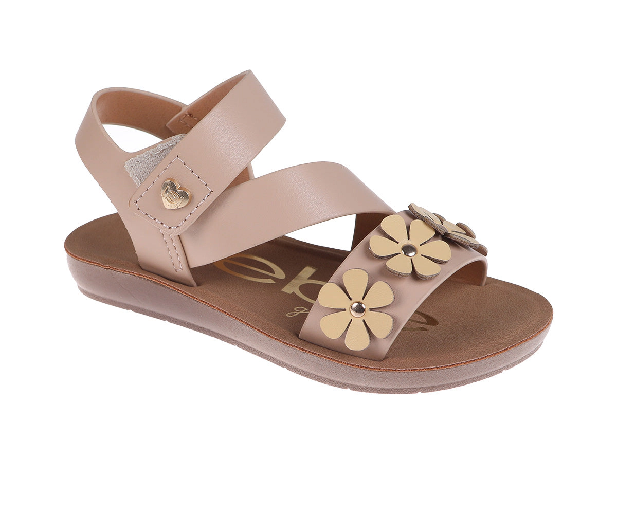 bebe Toddler Girl's Strappy Sandals Hook and Loop Closure