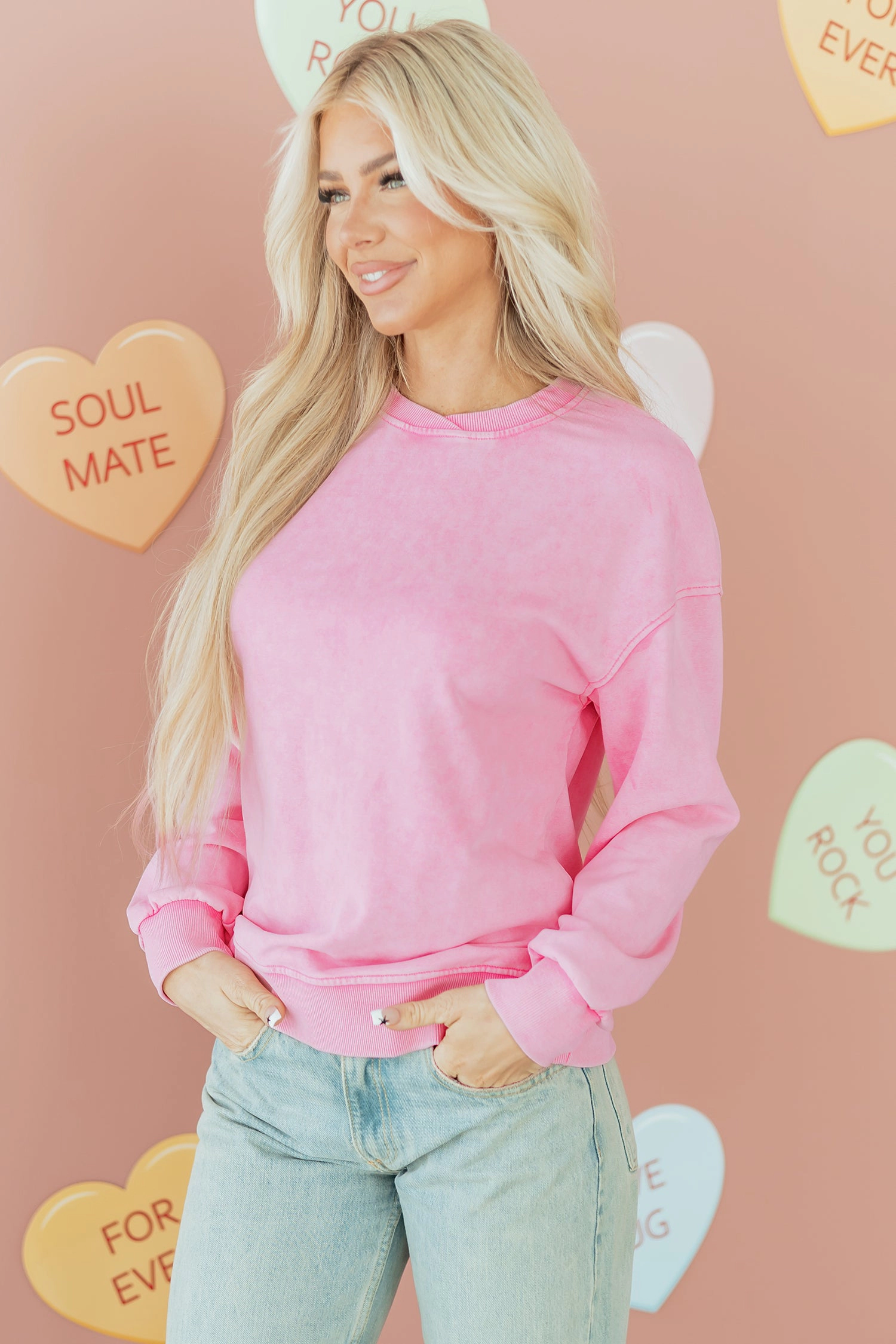 Threaded Pear Women's Brinley Drop Shoulder Loose Sweatshirt