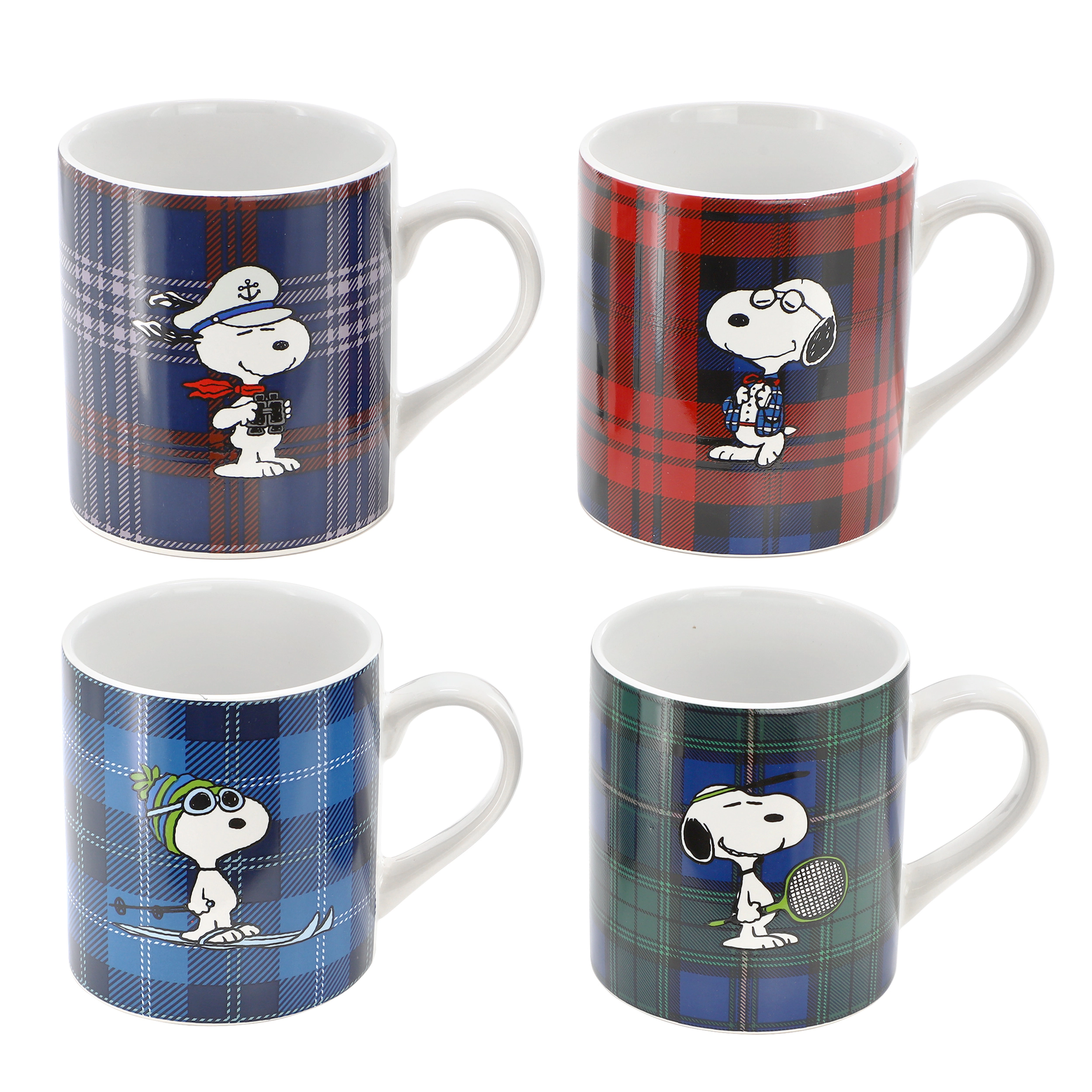 Peanuts Midcentury Cool 4 Piece 19 Ounce Stoneware Assorted Mug Set