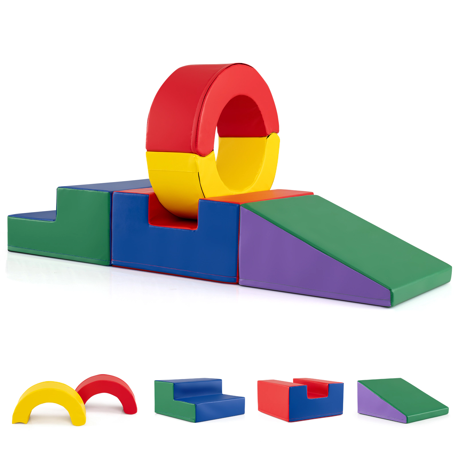 LJG 5 Pieces Kids Climbing Toys with PU Leather Cover