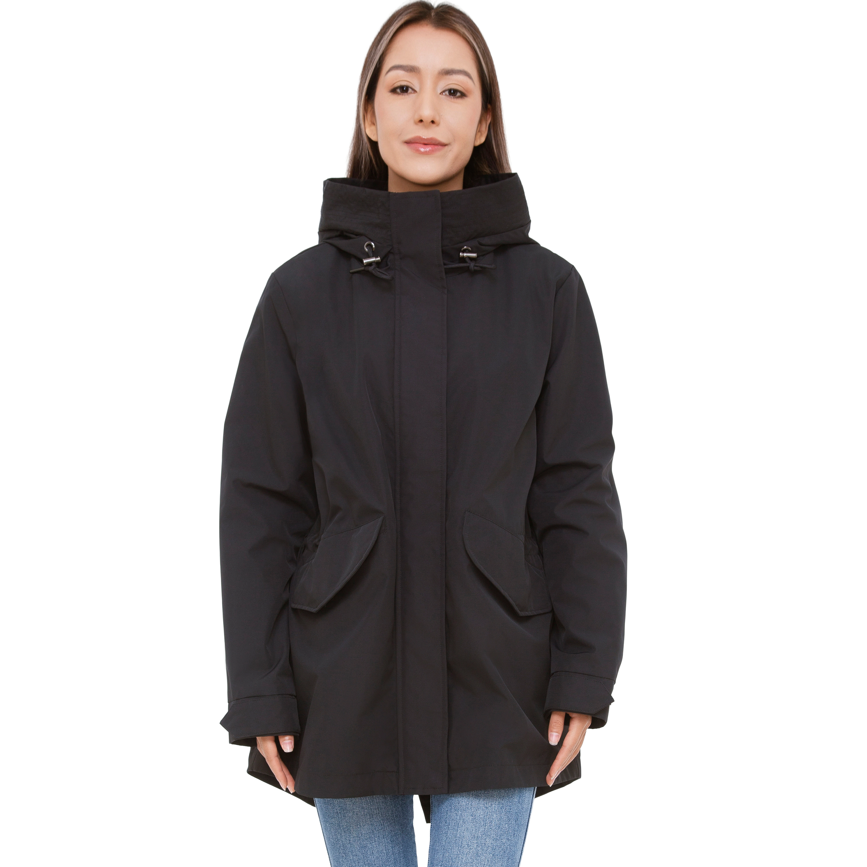 Rokka&Rolla Womens Stand Collar Trench Coat Windbreaker