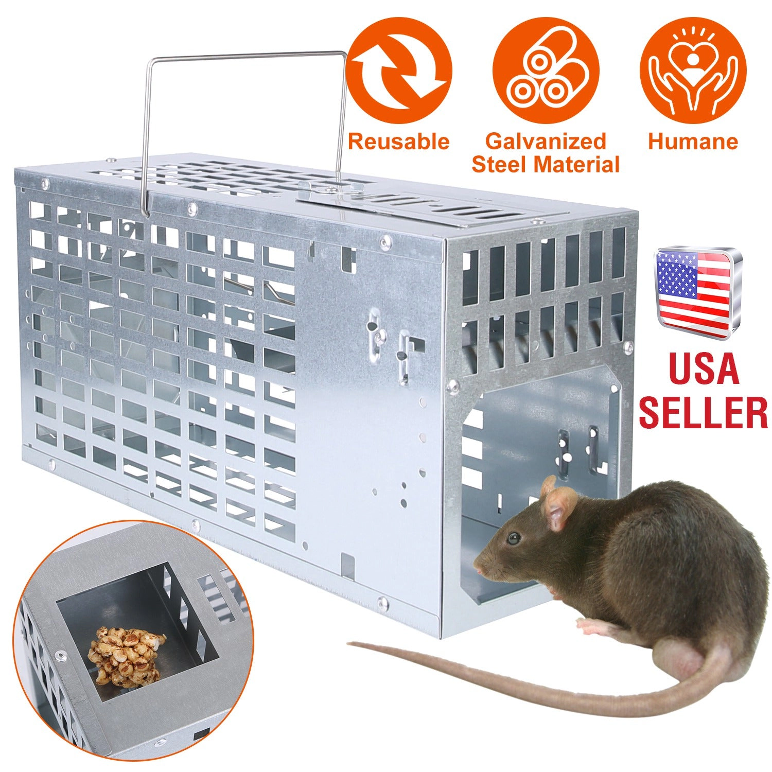 GBruno Humane Reusable Metal Mouse Trap Cage