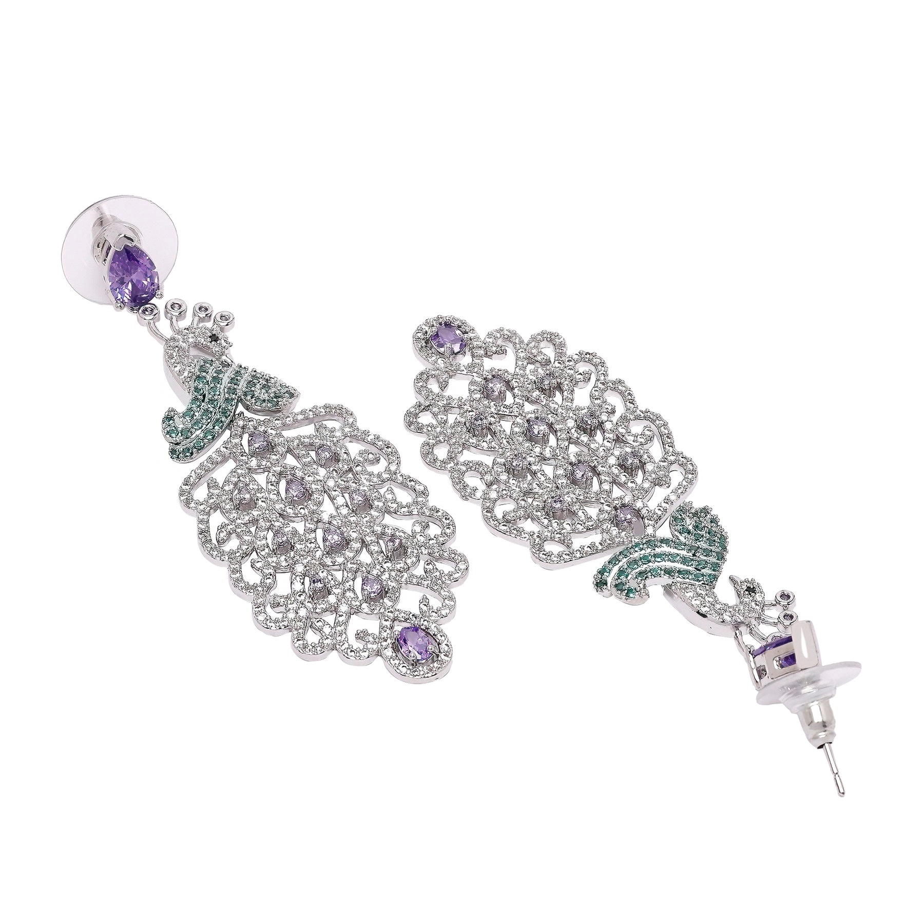 AGP PARIS Womens Diva Beautiful Peacock Drop Earrings
