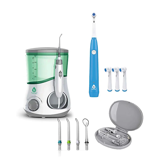 Pursonic Unisex Smile Pro Bundle: Professional Oral Irrigator + USB Rechargeable Rotary Toothbrush