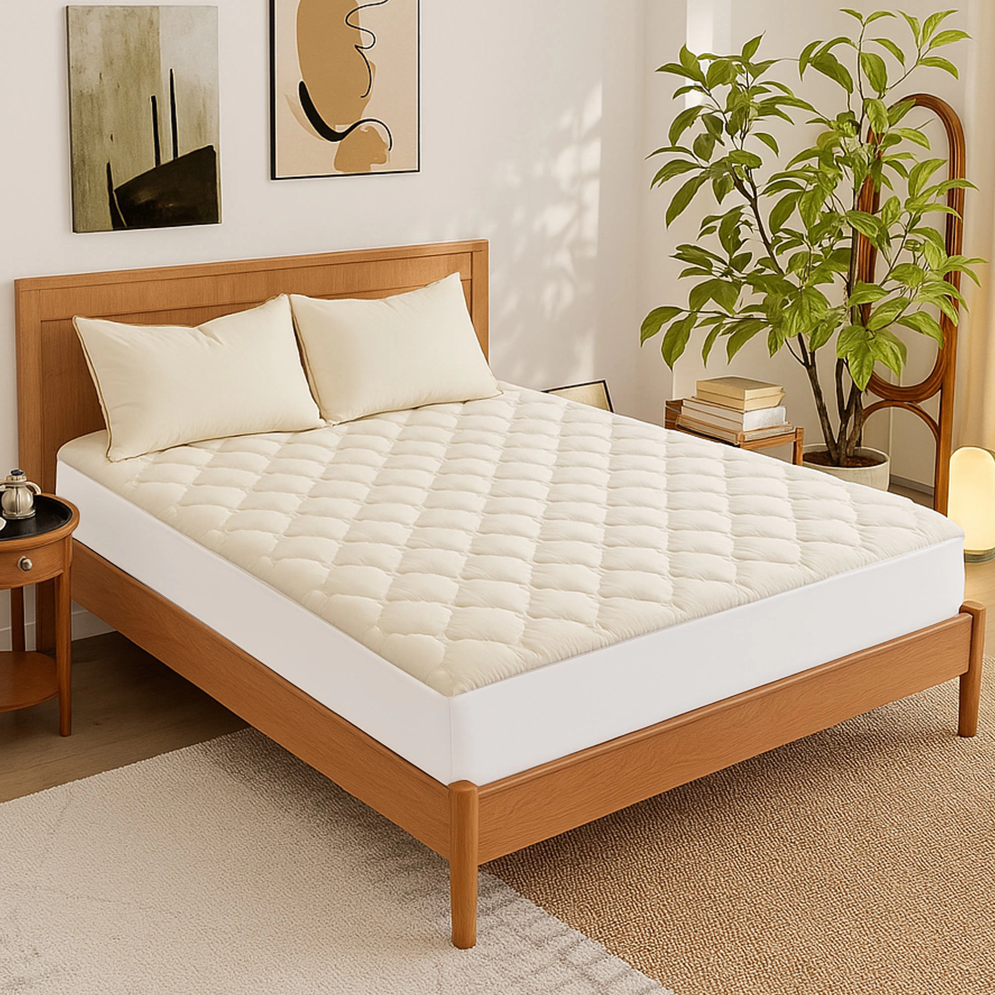 Unikome 100% Organic Cotton Mattress Pad – Soft, Breathable & Protective
