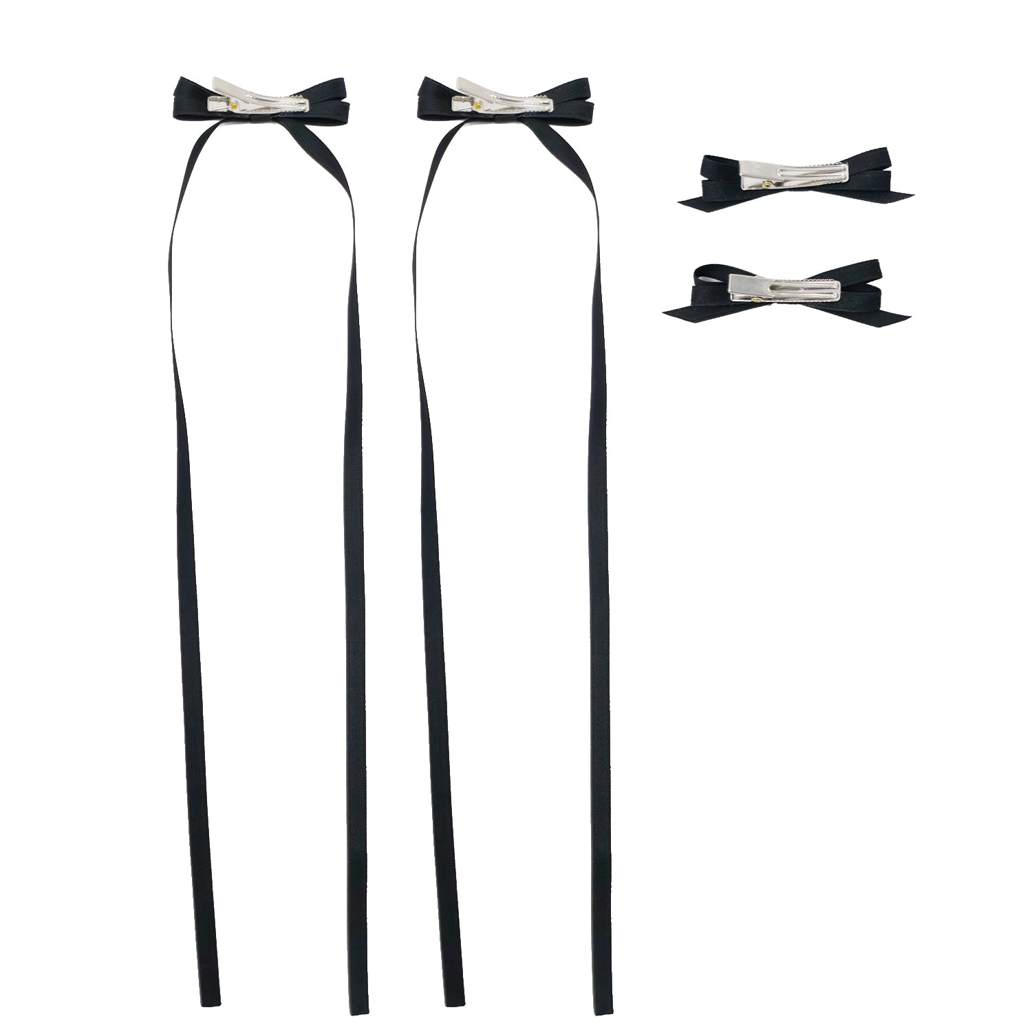 Puttisu Girls 4-Piece Ribbon Bow Clip Set