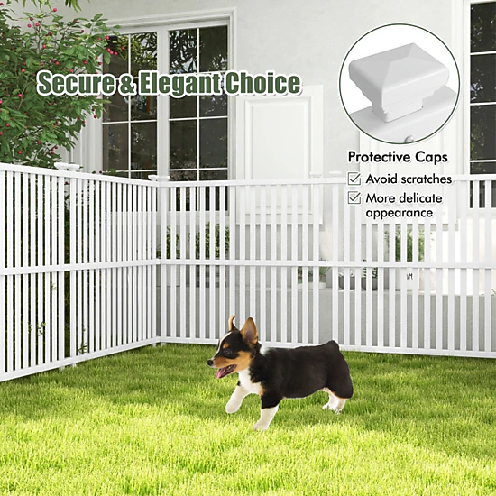 SUGIFT 45-in W 45-in H Slatted PVC Air Conditioner Fence Panel with 20 ...