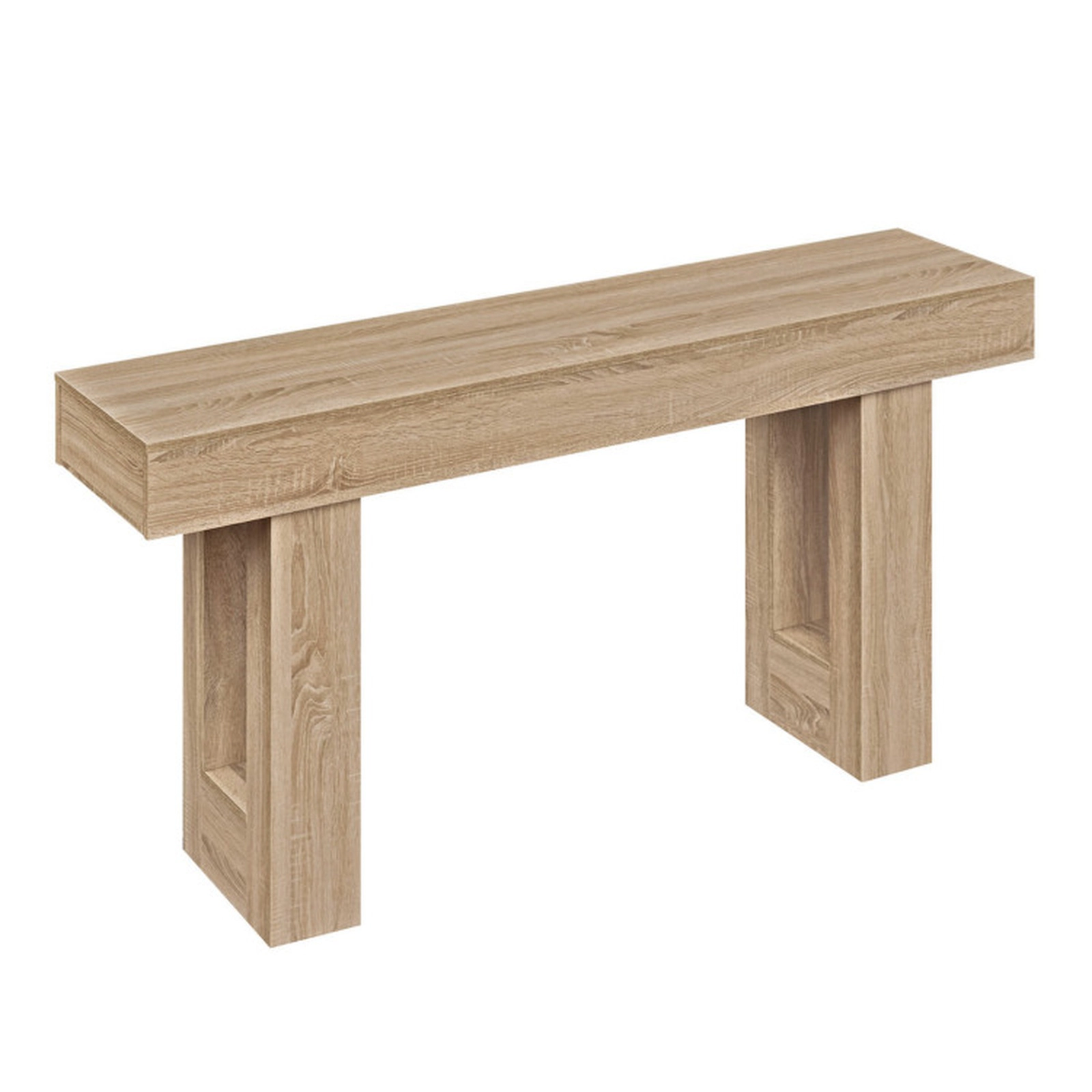 SUGIFT 63-in 135-lb Capacity Natural Farmhouse Behind Couch Console Table with Thickened Board Top