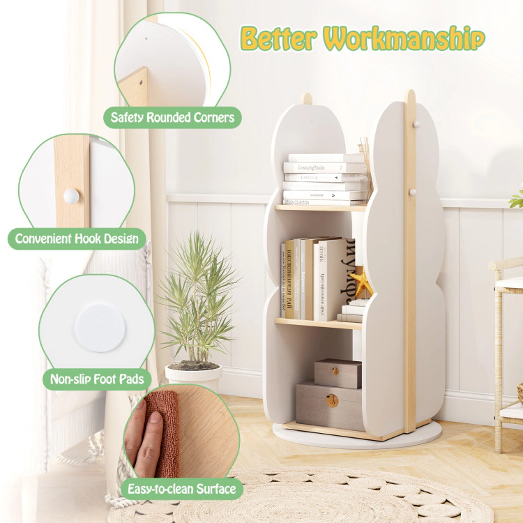 Hivvago 360° Kid's Rotating Bookshelf Toy Storage Organizer with 5 Shelves