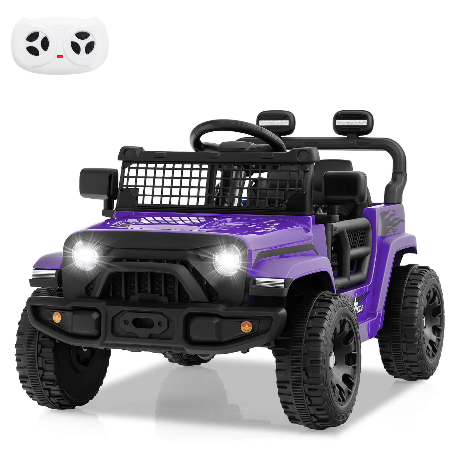 Costway 12V Kids Ride on Truck Car Battery Powered Electric Vehicle with Remote Control Black
