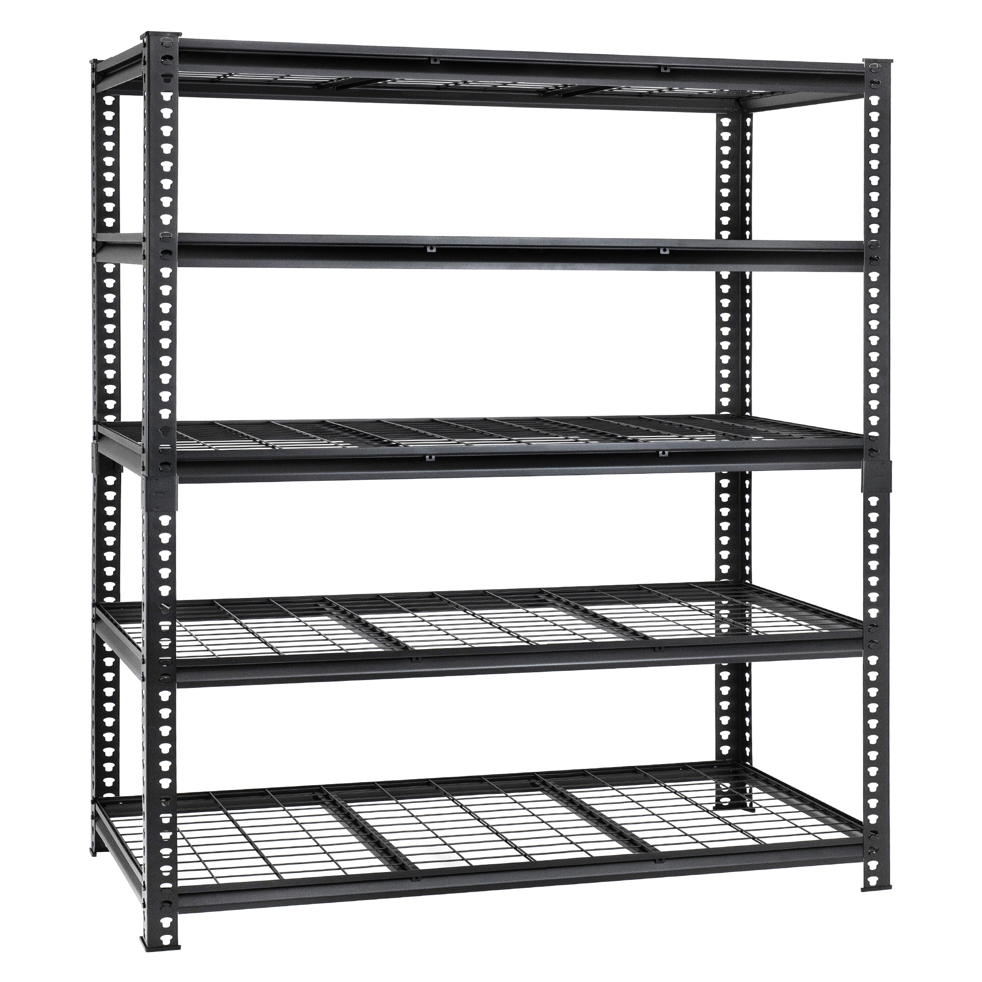 Flynama 5 Tiers Heavy Duty Metal Adjustable Garage Storage Shelving Unit in Black (60 in. W x 78 in. H x 24 in. D)