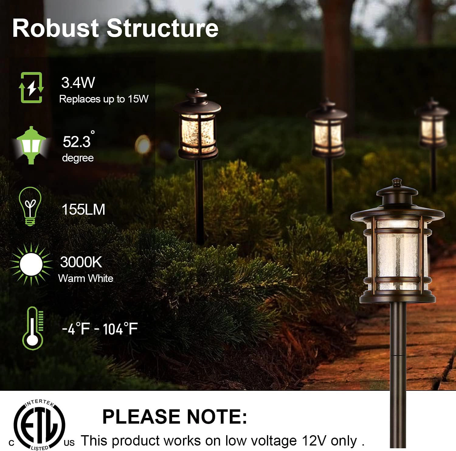 Hykolity landscape lighting strip with cracked glass sunshade