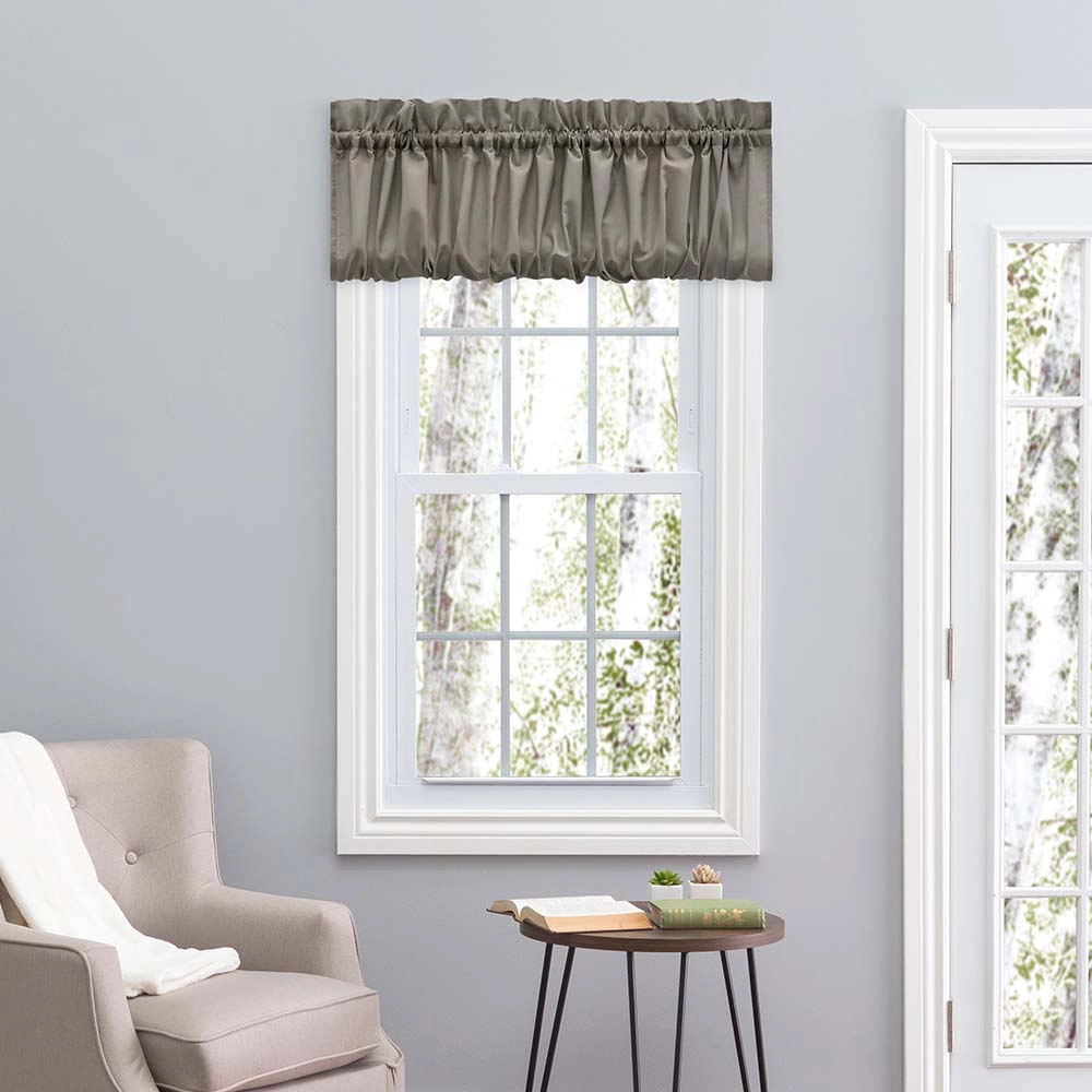 Ellis Stacey 1.5" Rod Pocket High Quality Fabric Solid Color Window Balloon Valance 60"x15