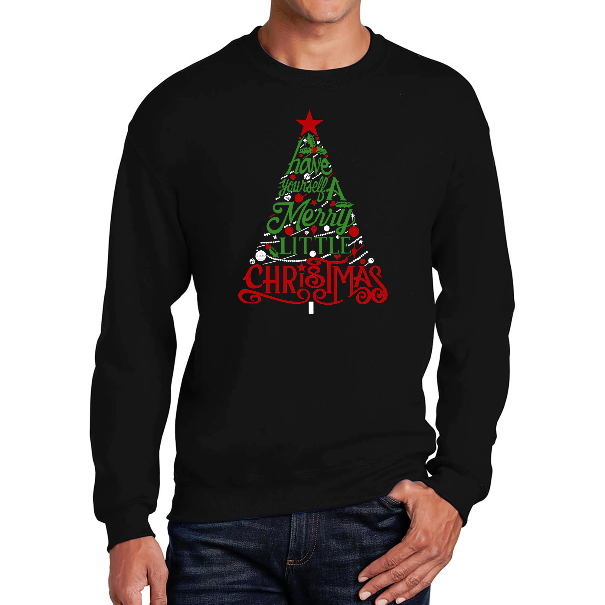 LA Pop Art Have Yourself A Merry Little Christmas - Men's Word Crew Sweatshirt
