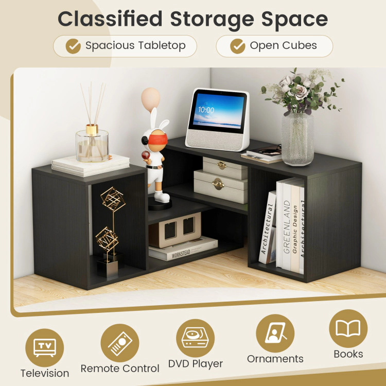 Hivvago 2 Pieces Adjustable Tv Stand For Tvs Up To 55 Inch With Storage Cubes