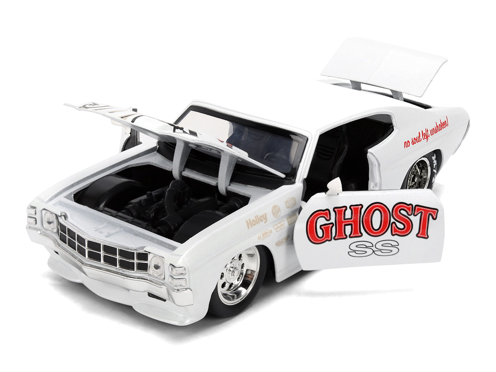 Jada 1971 Chevrolet Chevelle SS "Ghost SS" White with Graphics "Bigtime Muscle" Series 1/24 Diecast Model Car by Jada