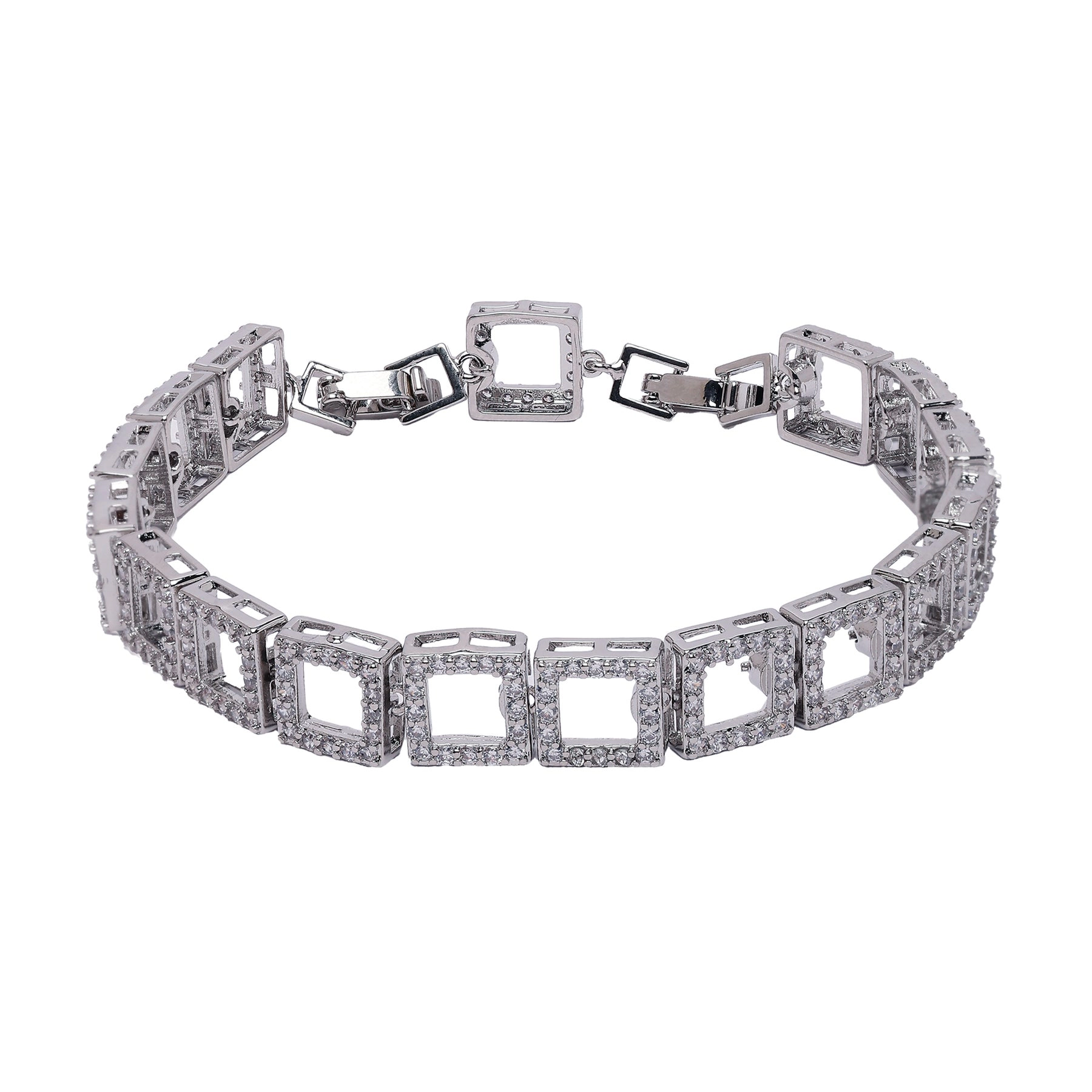 AGP PARIS Womens Diva Hollow Square Chain Bracelet