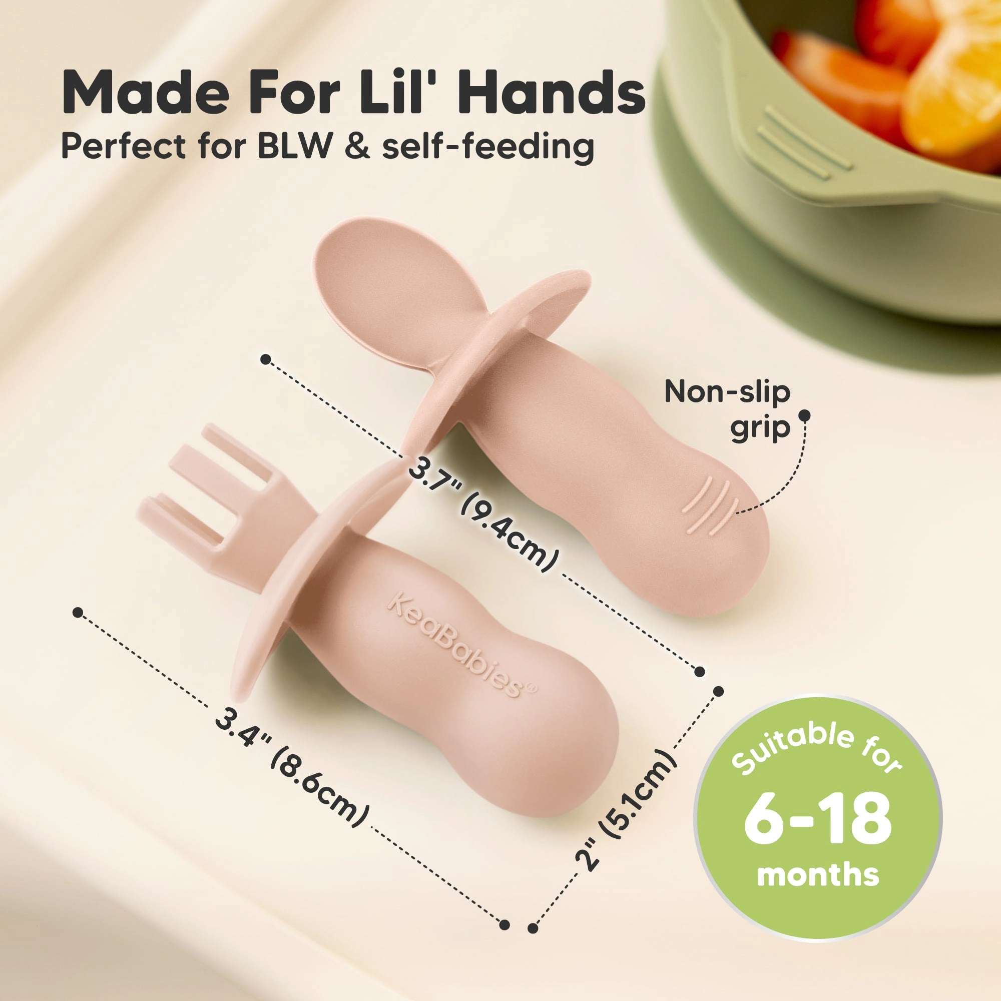 KeaBabies 2-Sets Lil’ Prep Baby Fork & Spoon