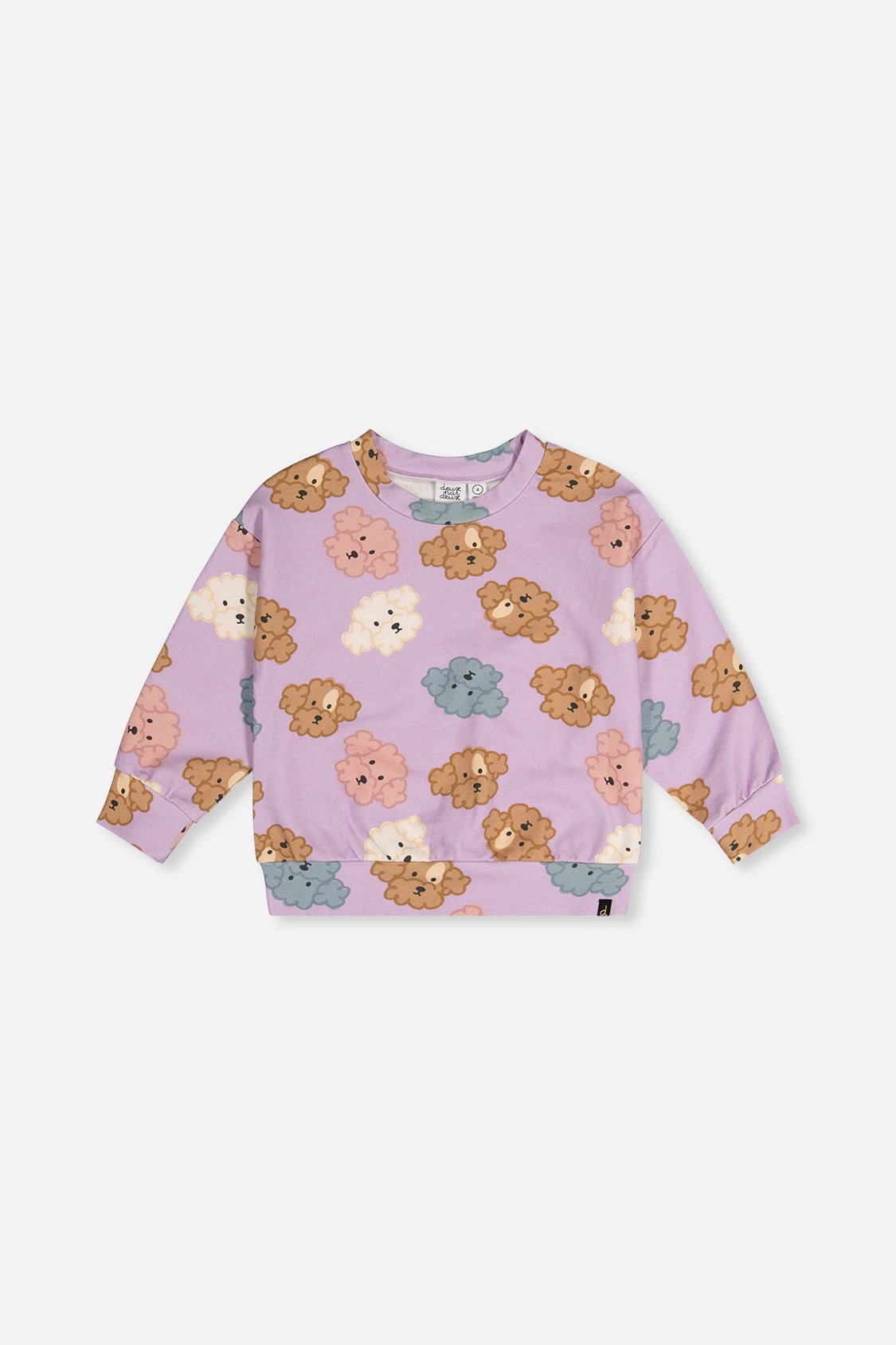Deux par Girls Poodle Print French Terry Sweatshirt