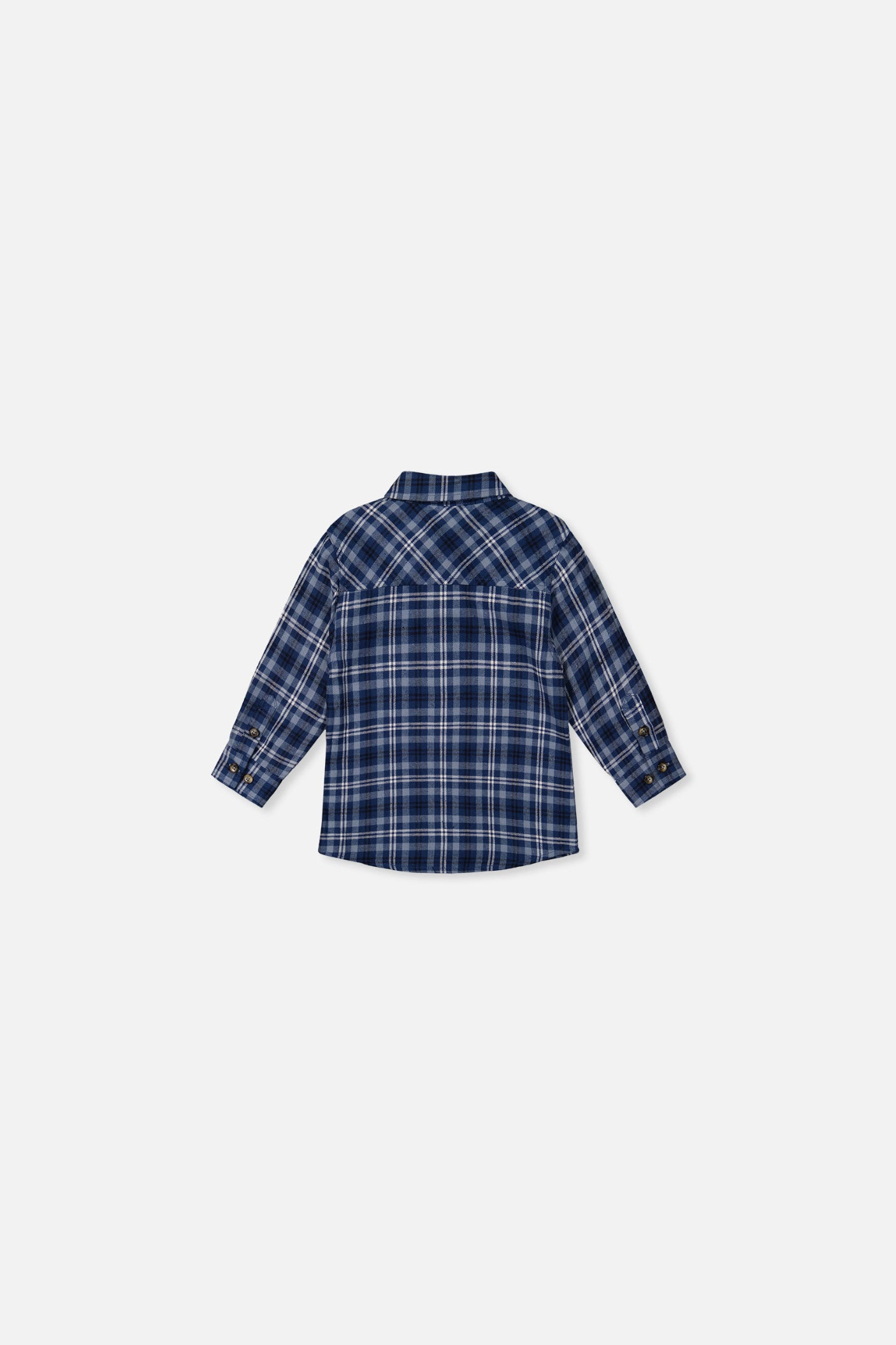 Deux par Boys Button Front Plaid Shirt with Chest Pocket