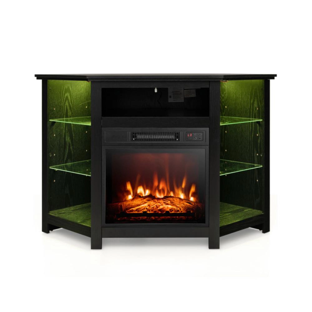 Hivvago Fireplace Corner Tv Stand With Led Lights And Smart App Control For 50 Inches