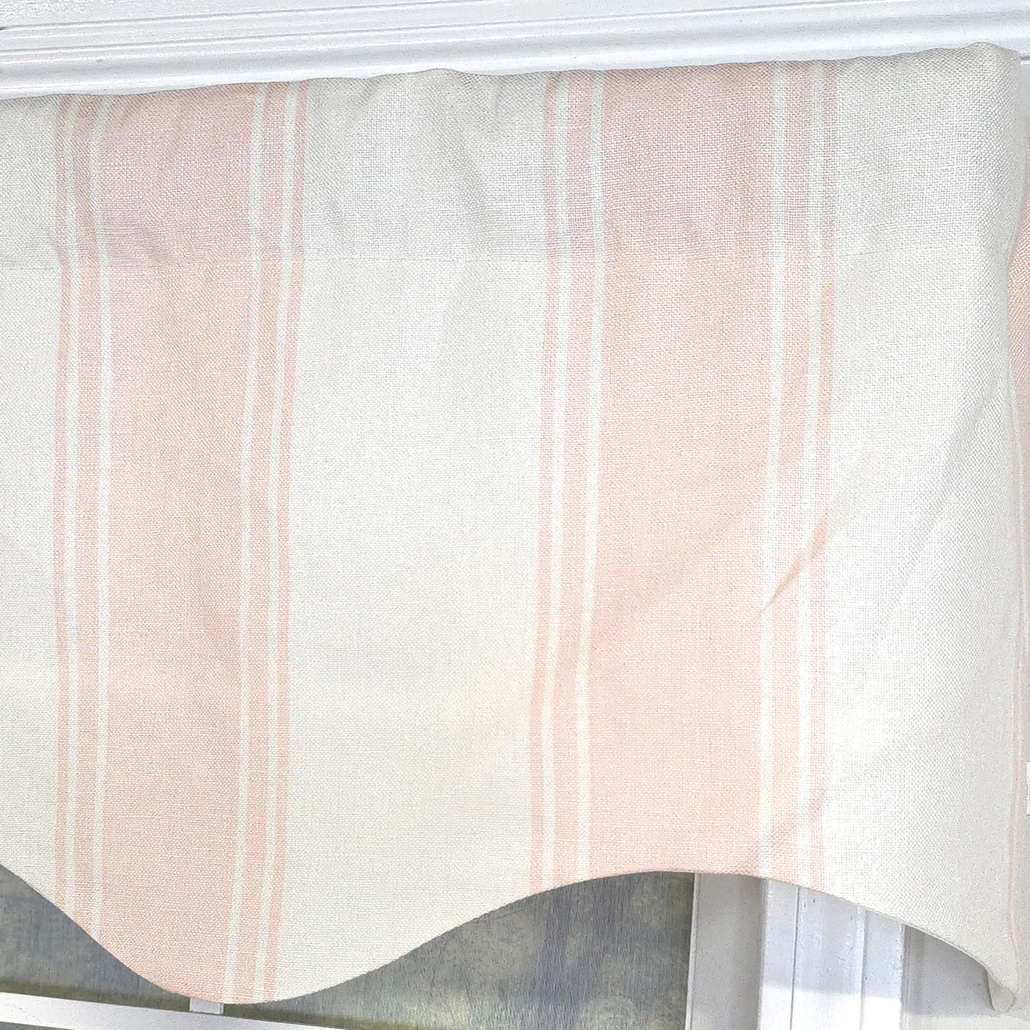 RLF Home Faded Stripe Regal 100% Cotton Rod Pocket Lined  Window Valance 50" x 17" Pink