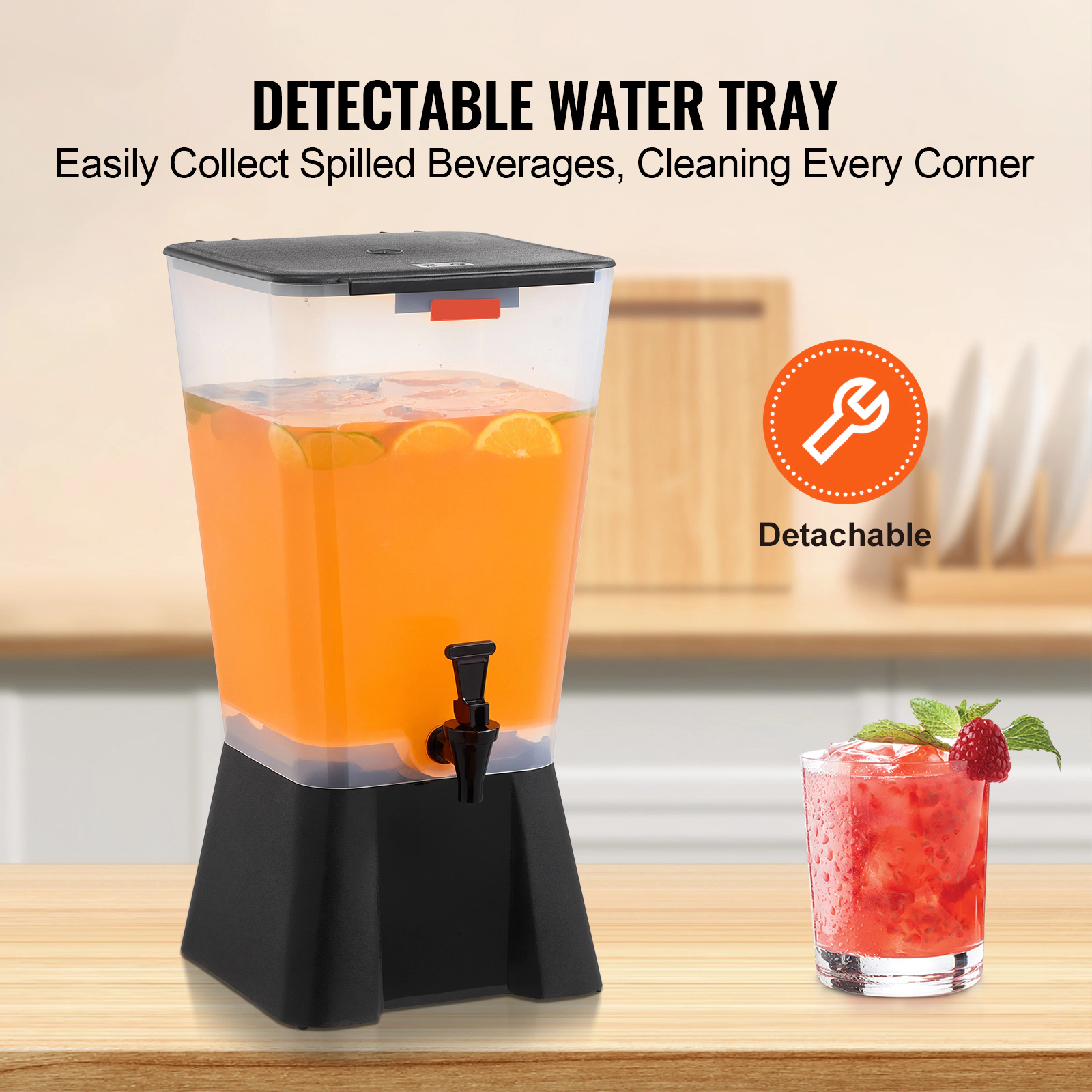 HONGGE Beverage Dispenser Drink for Parties Plastic Juice Dispensers with Spigot Iced Tea Lemonade