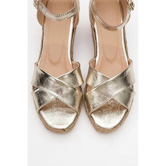 Forever & Always Womens Miria Leather Platform Espadrille
