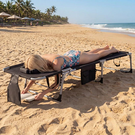 Hivvago Set Of 2 Tanning Chair Portable Chaise Lounge Chair With 4-Position Adjustable Backrest