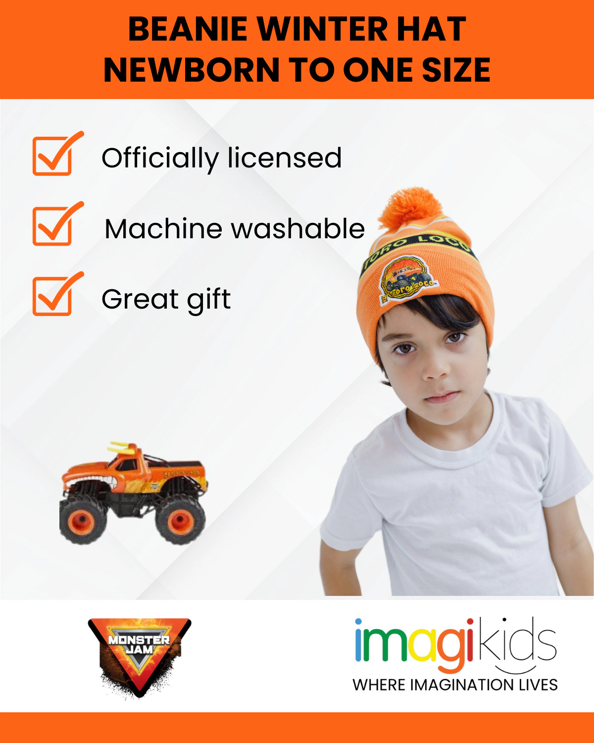 Monster Jam Matching Family Knit Beanie Hat