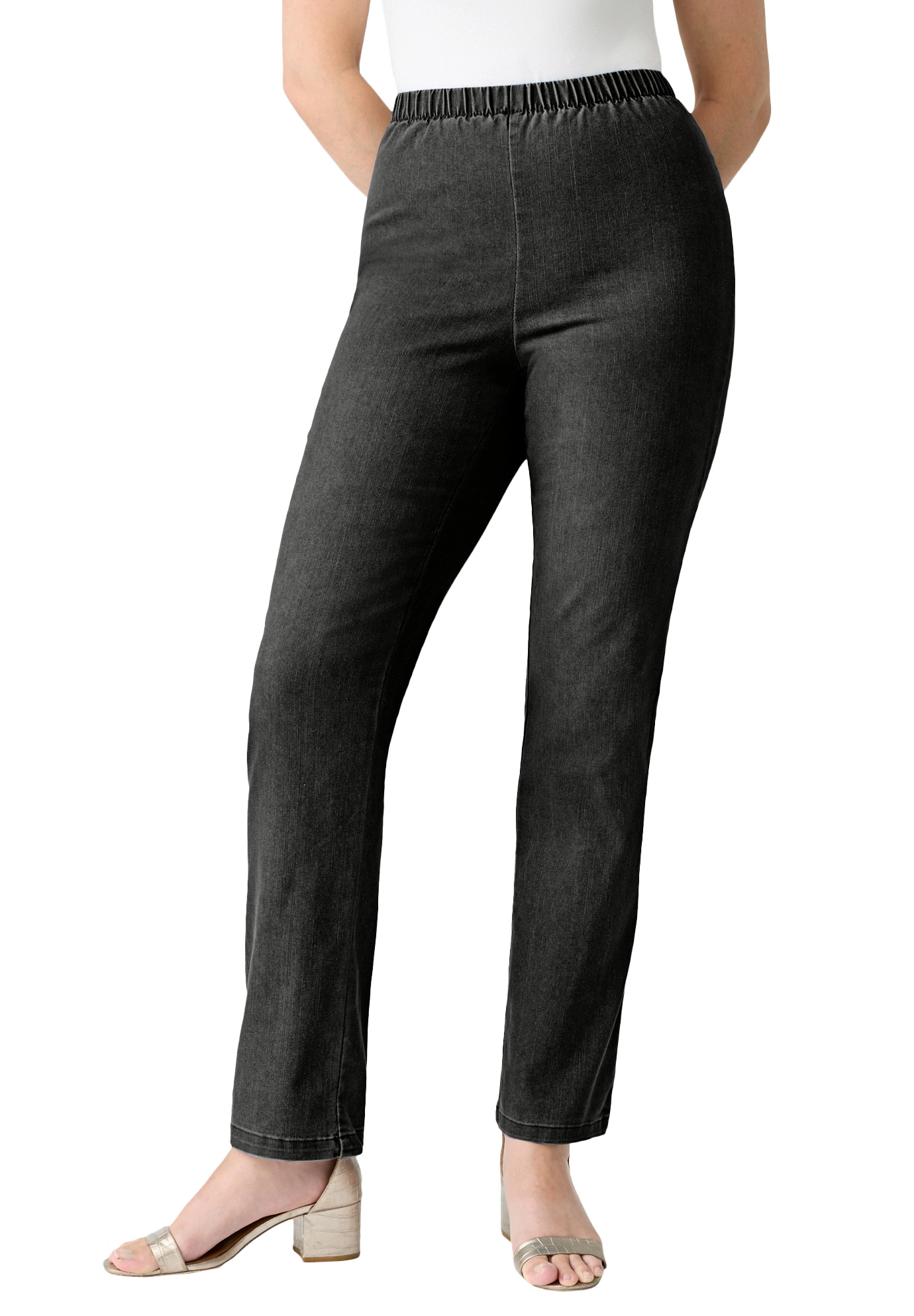 Roaman's Women's Plus Comfort Stretch Straight Leg Jean