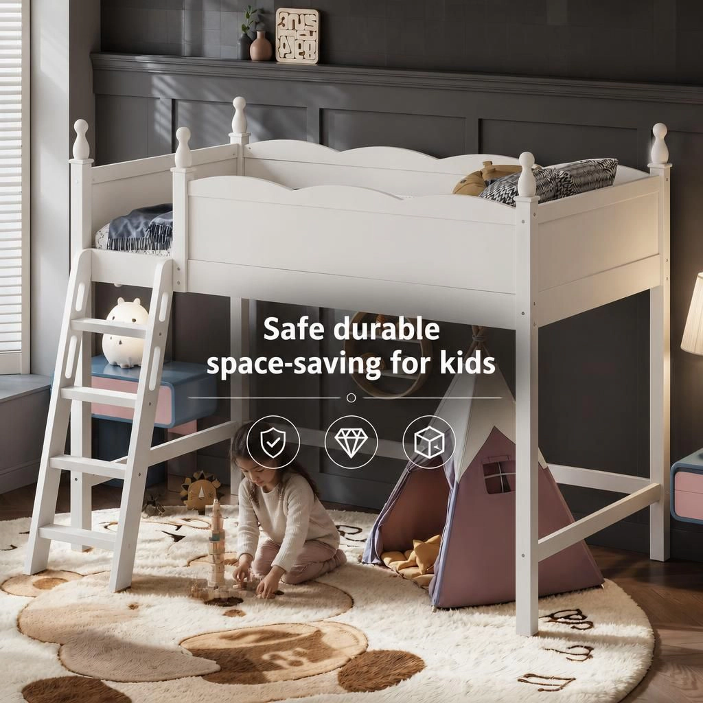 GOODSILO Solid Wood Twin Platform Bed Frame