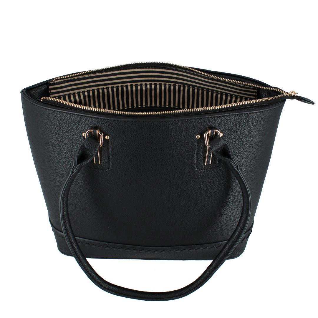 CTM® Women's Synthetic Leather Sleek Tote Handbag