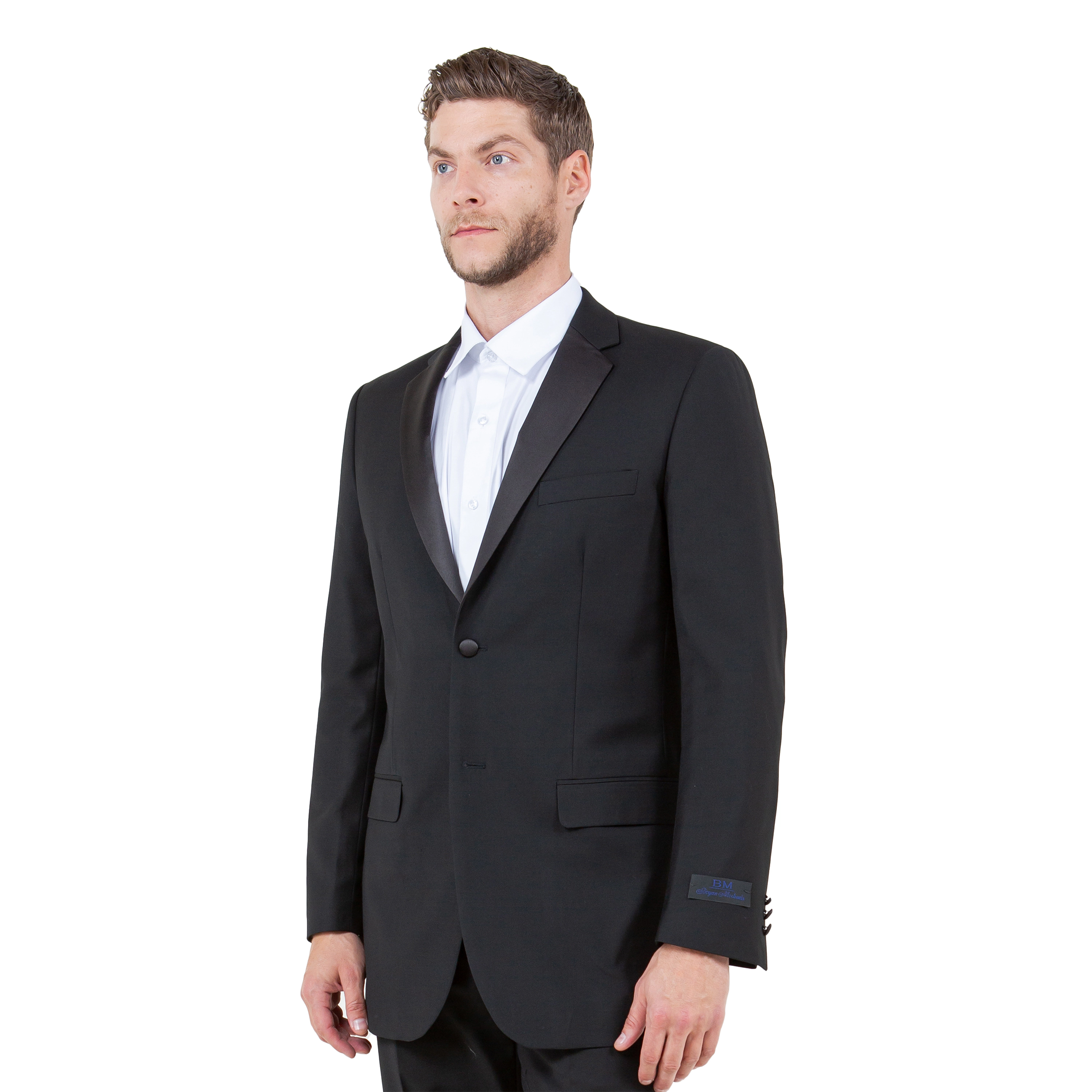 Bryan Michaels Mens 2pc Tuxedo Set w/ Satin Notch Lapel, Slim Fit