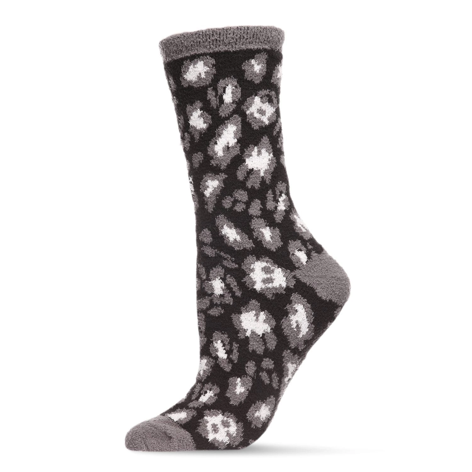 MeMoi Women's Leopard Super Soft Cozy Crew Socks