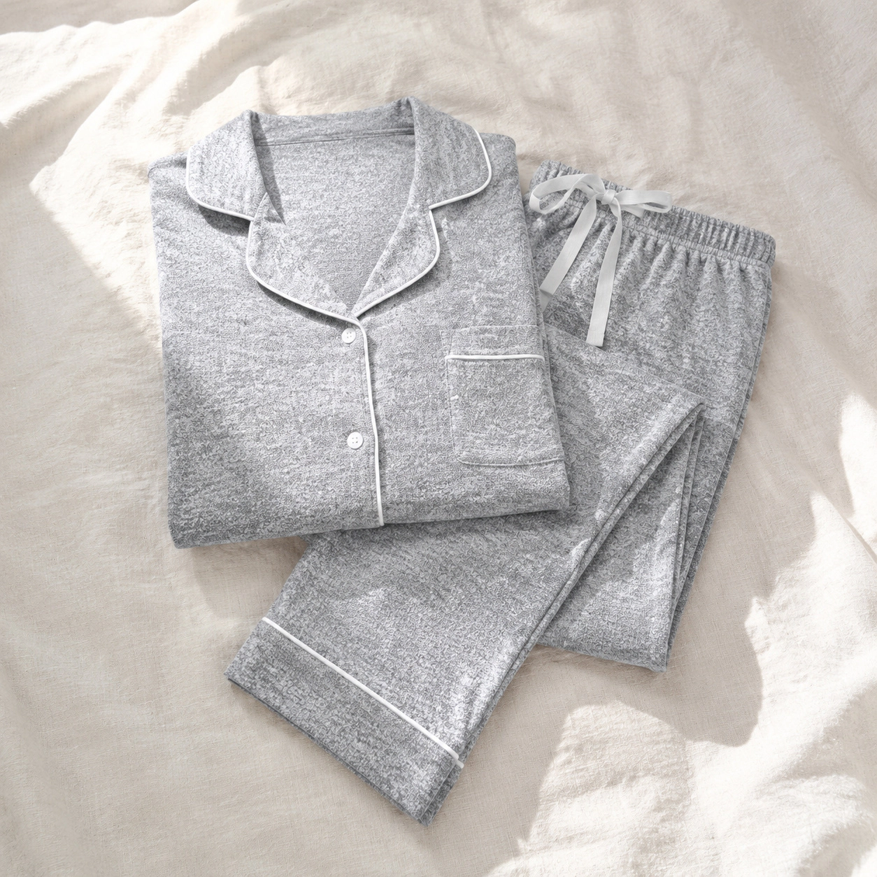 WZK Womens 2-Piece Ultra Soft Button Down Lounge Pajama Set With Pockets