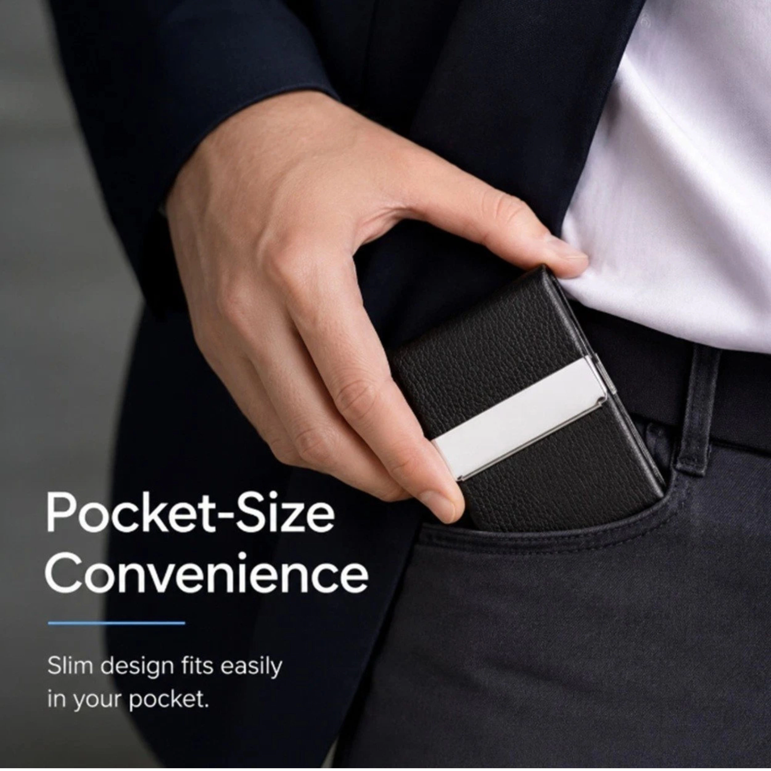 Home Collection Slim PU Leather Card Holder Wallet for Credit ID & Business Cards